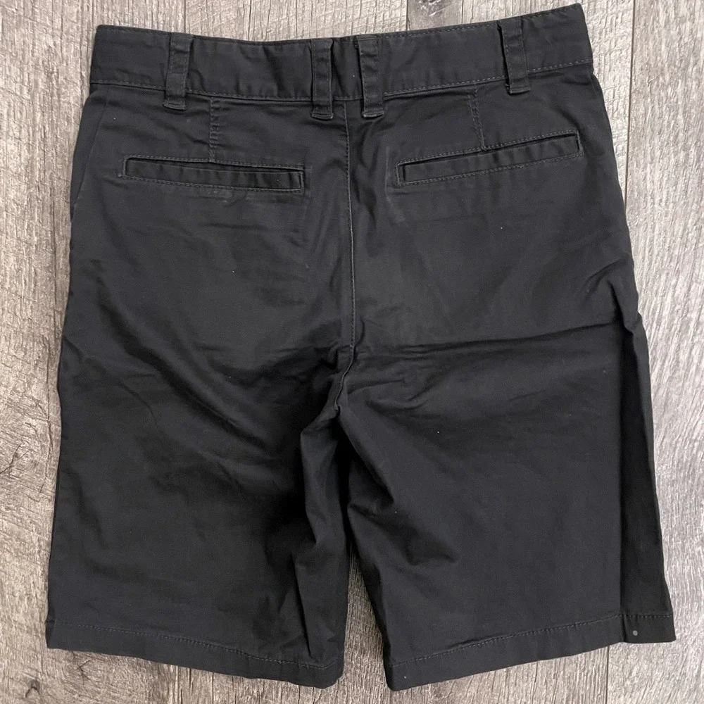 Cat & Jack Boys Black‎ Chino Shorts Size 12 Flat Front School Uniform Casual